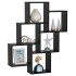 Estante cubo de pared madera contrachapada negro 78x15x93