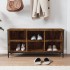 Mueble zapatero madera contrachapada roble ahumado 100x35x50