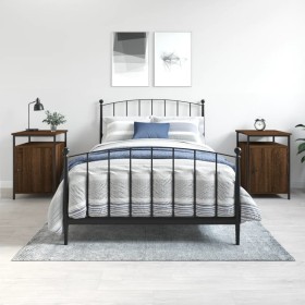 Mesitas de noche 2 uds contrachapada roble marrón 40x42x60