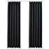 Cortinas opacas con ganchos 2 piezas negro 140x225