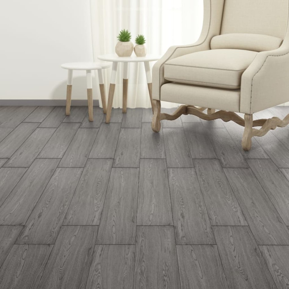 Lamas para suelo de PVC autoadhesivas gris oscuro 2,51 m² 2