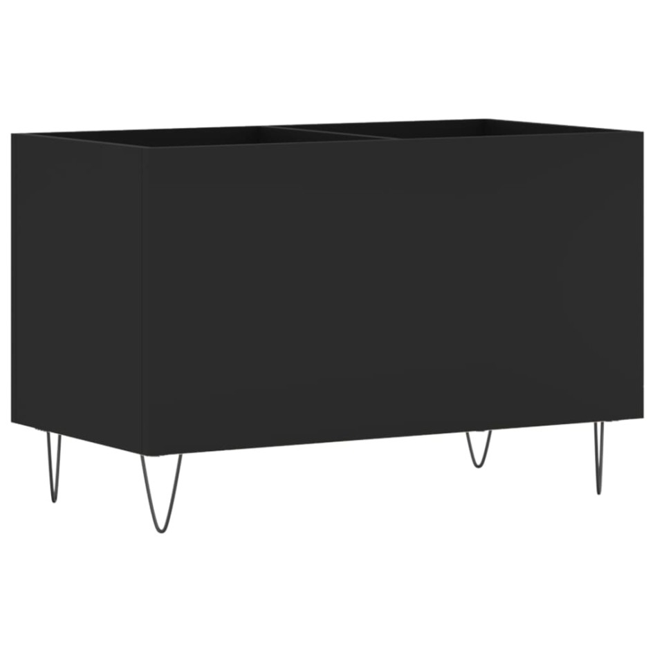 Mueble para discos madera contrachapada negro 74,5x38x48