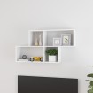 Estante de pared madera contrachapada blanco brillo 100x18x53cm