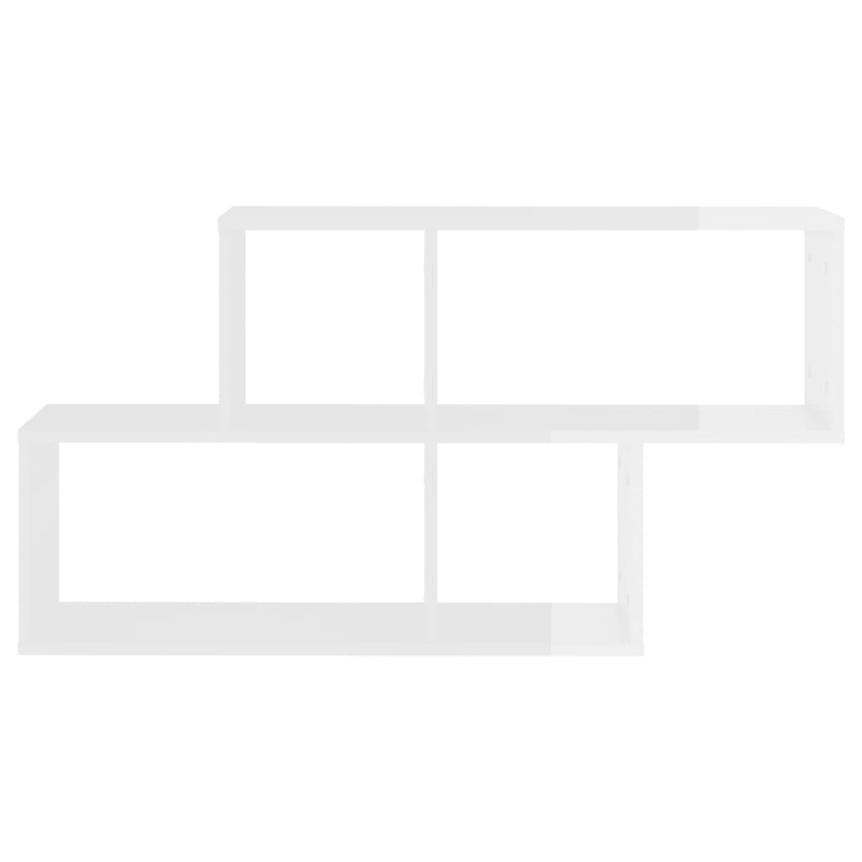 Estante de pared madera contrachapada blanco brillo