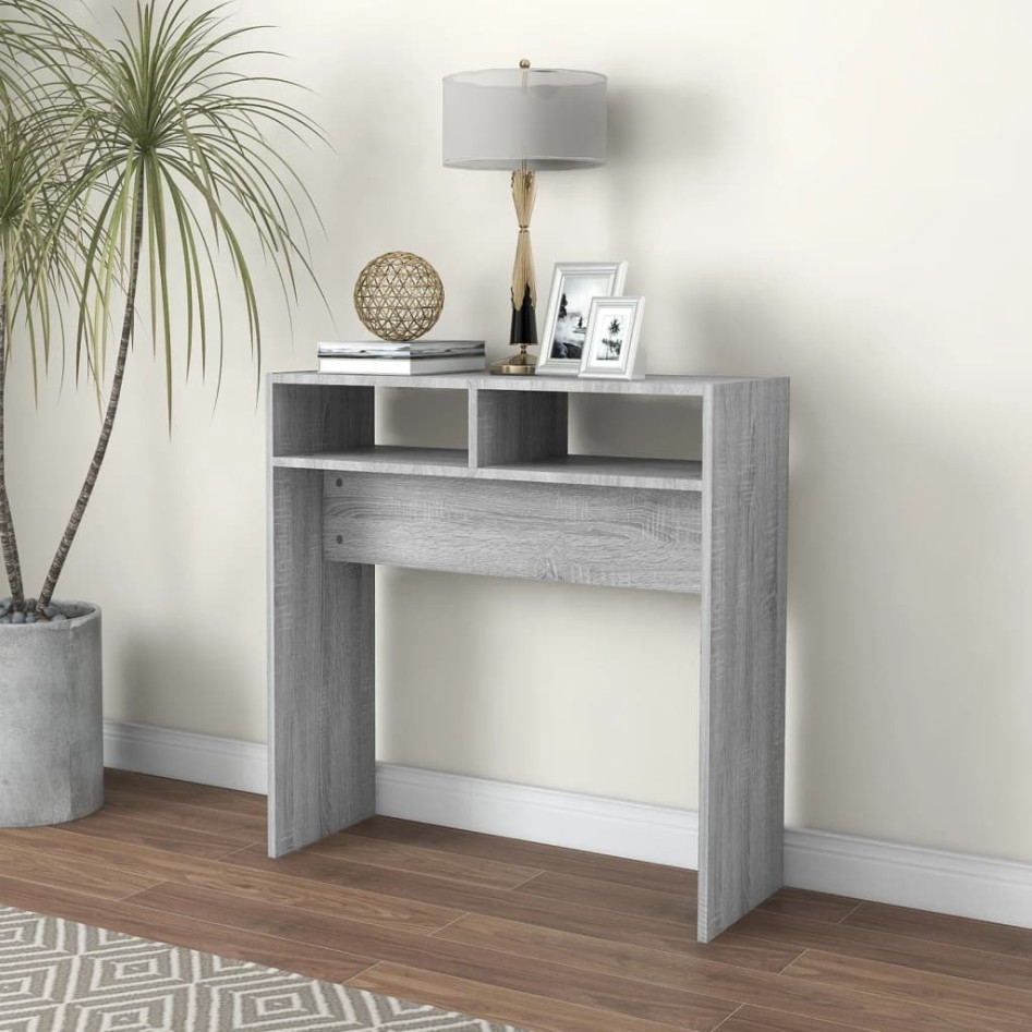 Mesa consola madera contrachapada gris Sonoma 78x30x80