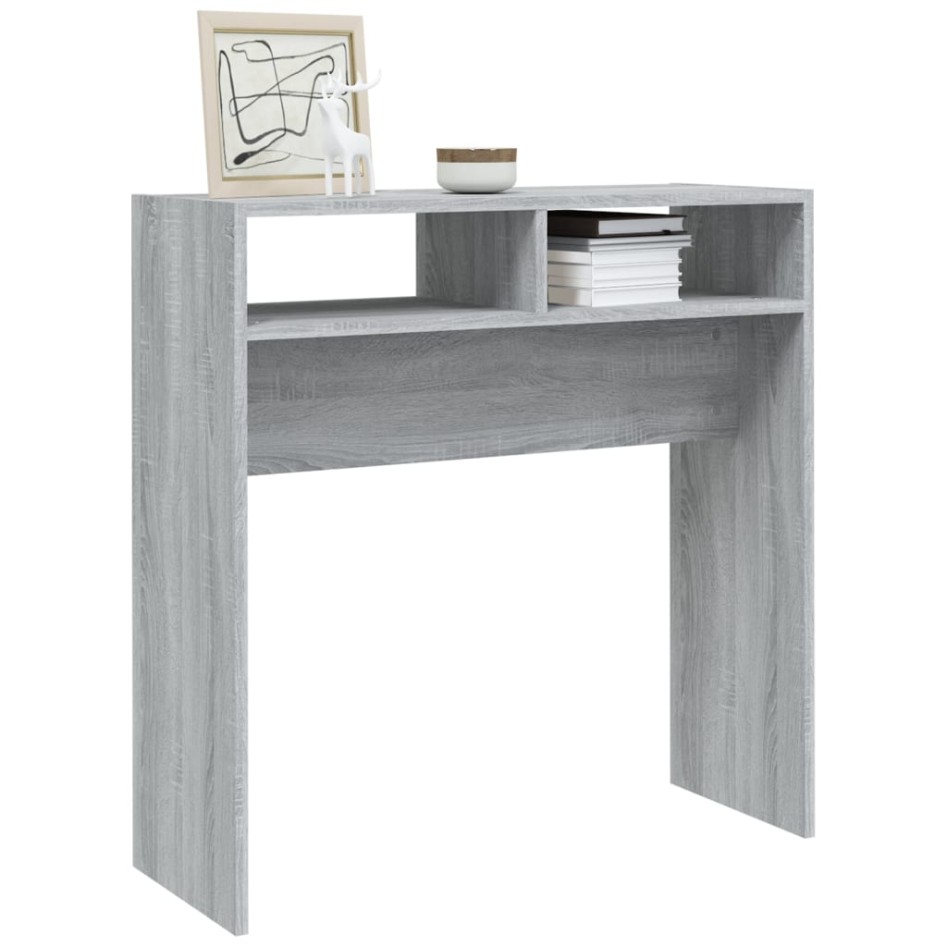 Mesa consola madera contrachapada gris Sonoma 78x30x80