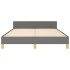 Estructura de cama con cabecero de tela gris oscuro 140x190