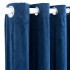 Cortina opaca y anillas metal terciopelo azul oscuro 290x245