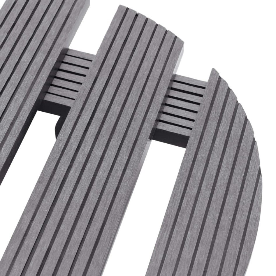 Soporte con ruedas para plantas 2 unidades WPC gris Ø30x7,5