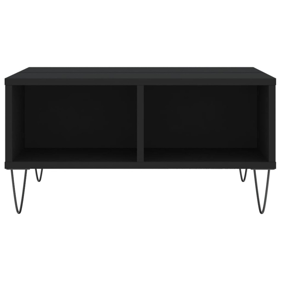 Mesa de centro madera de ingeniería negro 60x60x30