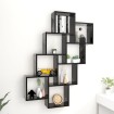 Estante cubo de pared madera contrachapada negro 90x15x119 cm
