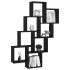 Estante cubo de pared madera contrachapada negro 90x15x119