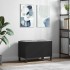 Mueble para discos madera contrachapada negro 74,5x38x48