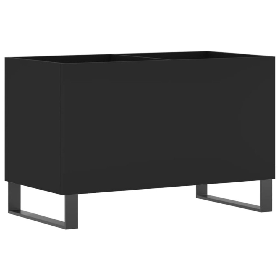 Mueble para discos madera contrachapada negro 74,5x38x48