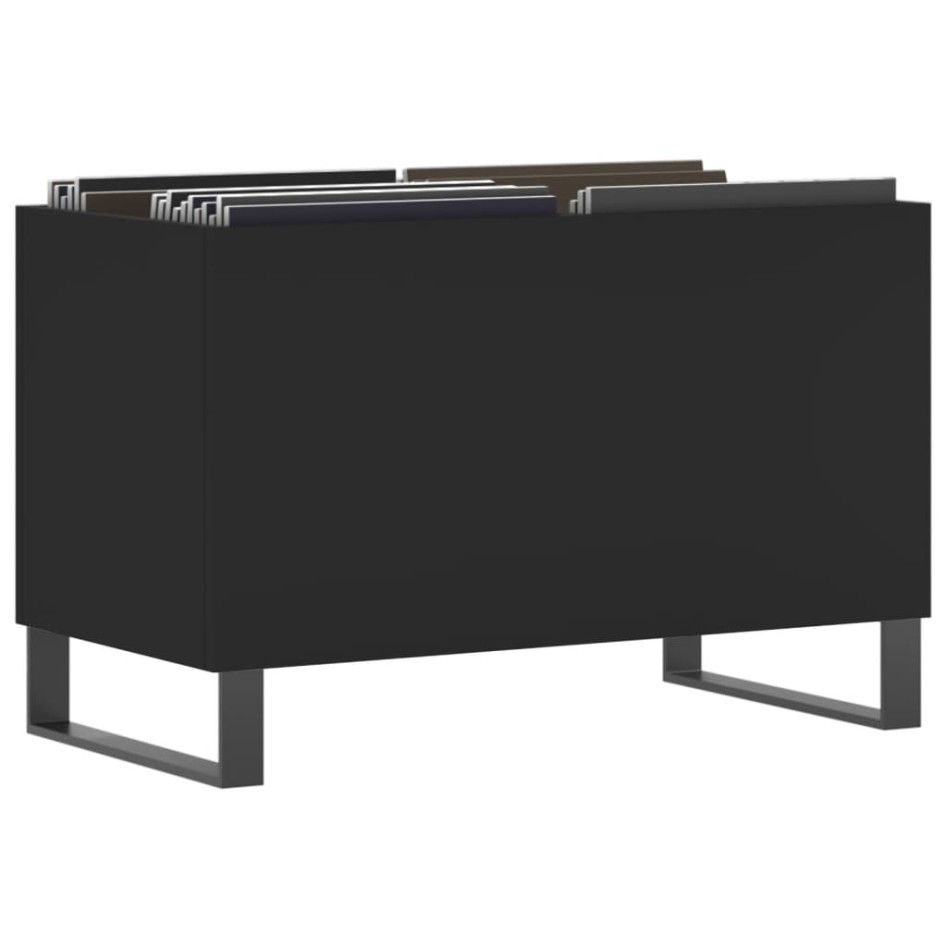 Mueble para discos madera contrachapada negro 74,5x38x48