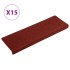 Alfombrilla de escaleras 15 uds tela punzonada rojo 65x21x4