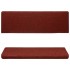 Alfombrilla de escaleras 15 uds tela punzonada rojo 65x21x4