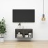 Mueble TV de pared madera contrachapada gris brillo 37x37x72