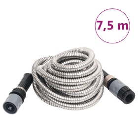 Manguera jardín y pulverizador acero inoxidable plata 14mm