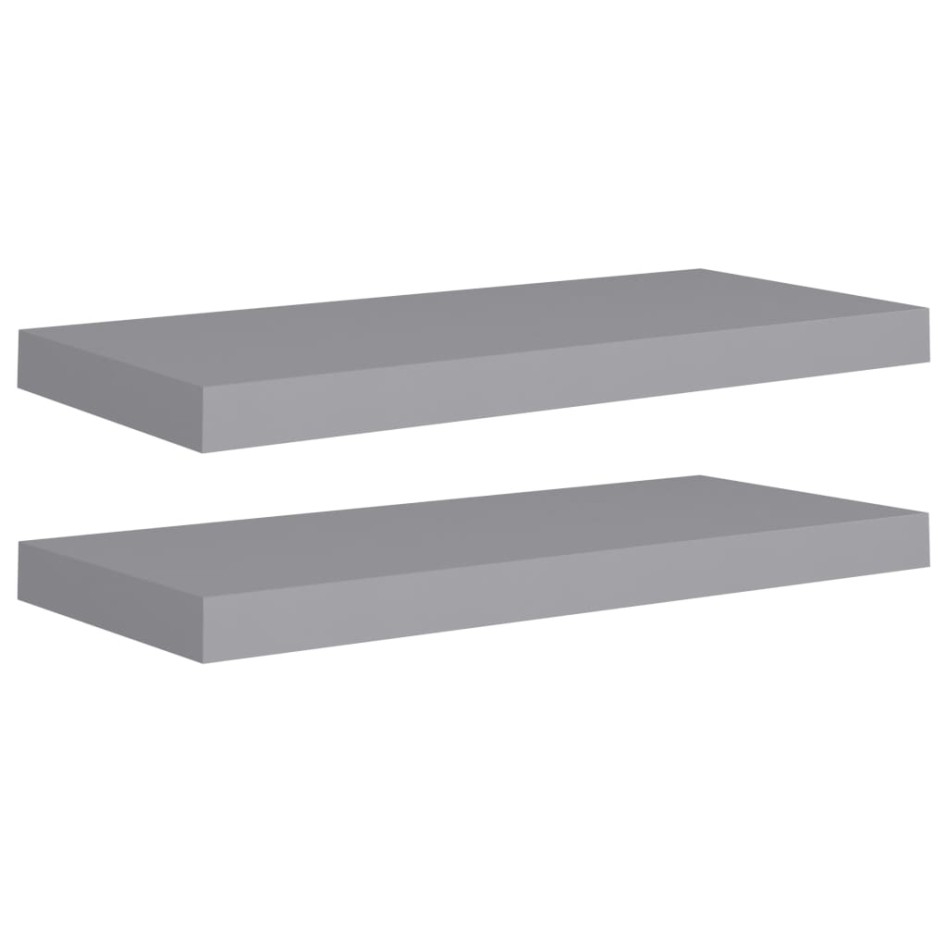 Estante flotante pared 2 uds gris MDF 60x23,5x3,8