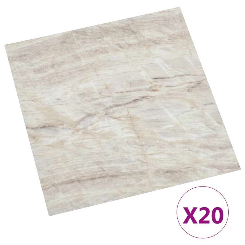 Tarimas de suelo autoadhesivas 20 uds PVC beige 1,86