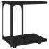 Mesa auxiliar con ruedas madera negra 50x35x55,5