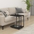 Mesa auxiliar con ruedas madera negra 50x35x55,5