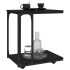 Mesa auxiliar con ruedas madera negra 50x35x55,5