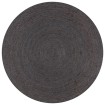 Alfombra de yute tejida a mano redonda gris 90 cm