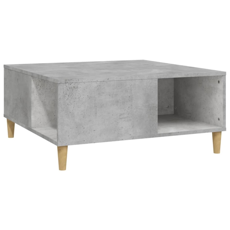 Mesa de centro madera contrachapada gris hormigón 80x80x36,5