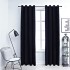 Cortinas opacas con anillas 2 pzas terciopelo negro 140x175