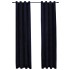 Cortinas opacas con anillas 2 pzas terciopelo negro 140x175