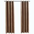 Cortinas opacas con anillas 2 pzas terciopelo beige 140x245