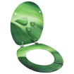 Asiento de inodoro con tapa MDF verde diseño gota de agua