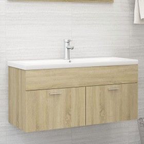 Armario para lavabo contrachapada color roble 100x38,5x46