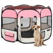 Parque de perros plegable bolsa de transporte rosa 90x90x58 cm