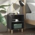 Mesitas de noche con patas de madera gris brillo 40x30x50