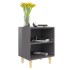 Mesitas de noche con patas de madera gris brillo 40x30x50