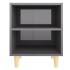 Mesitas de noche con patas de madera gris brillo 40x30x50