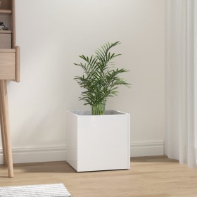 Jardinera de madera contrachapada blanco brillante 40x40x40