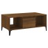 Mesa de centro madera contrachapada marrón roble 90x50x36,5