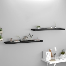 Estantes flotantes de pared 2 uds MDF negro 120x23,5x3,8