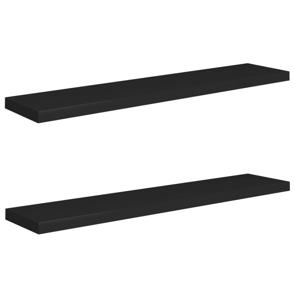 Estantes flotantes de pared 2 uds MDF negro 120x23,5x3,8