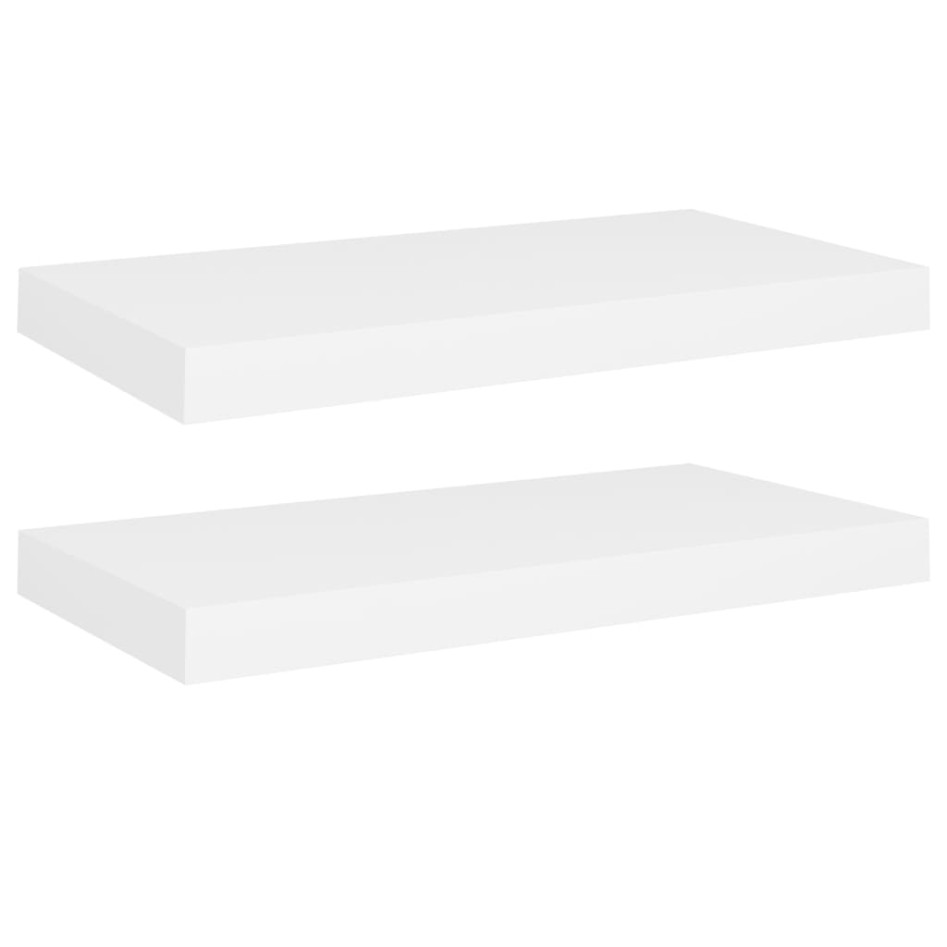 Estantes flotantes de pared 2 uds MDF blanco 50x23x3,8