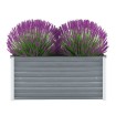 Arriate de jardín de acero galvanizado gris 100x40x45 cm