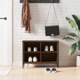 Zapatero madera de ingeniería marrón roble 69x35x50