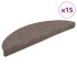 Alfombrilla autoadhesiva de escalera 15 uds 56x17x3 cm