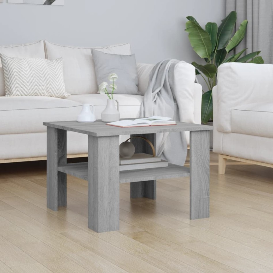 Mesa de centro de madera contrachapada gris Sonoma 60x60x42