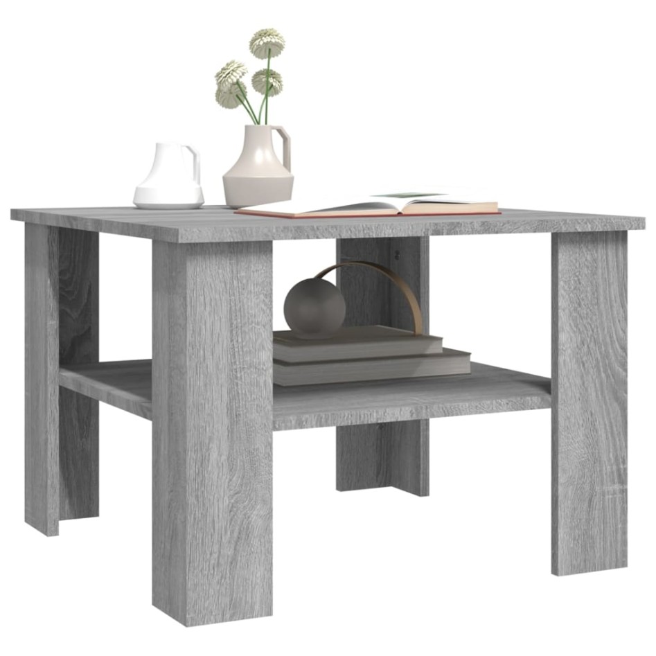 Mesa de centro de madera contrachapada gris Sonoma 60x60x42