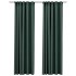 Cortinas opacas con ganchos look de lino 2 pzas verde